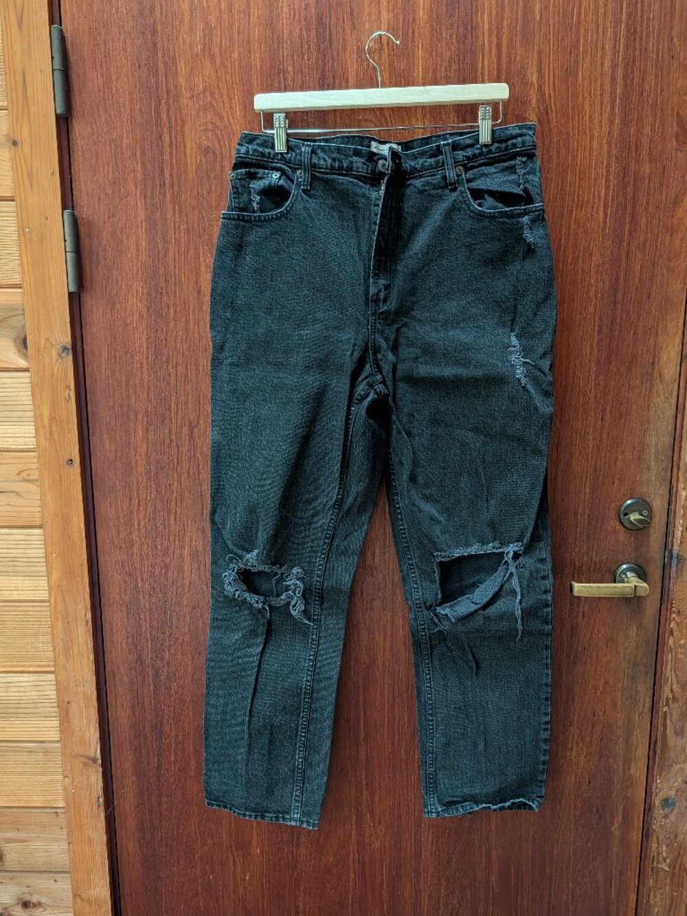 Abercrombie 90s Straight Ultra High Rise Black Jeans 32 14